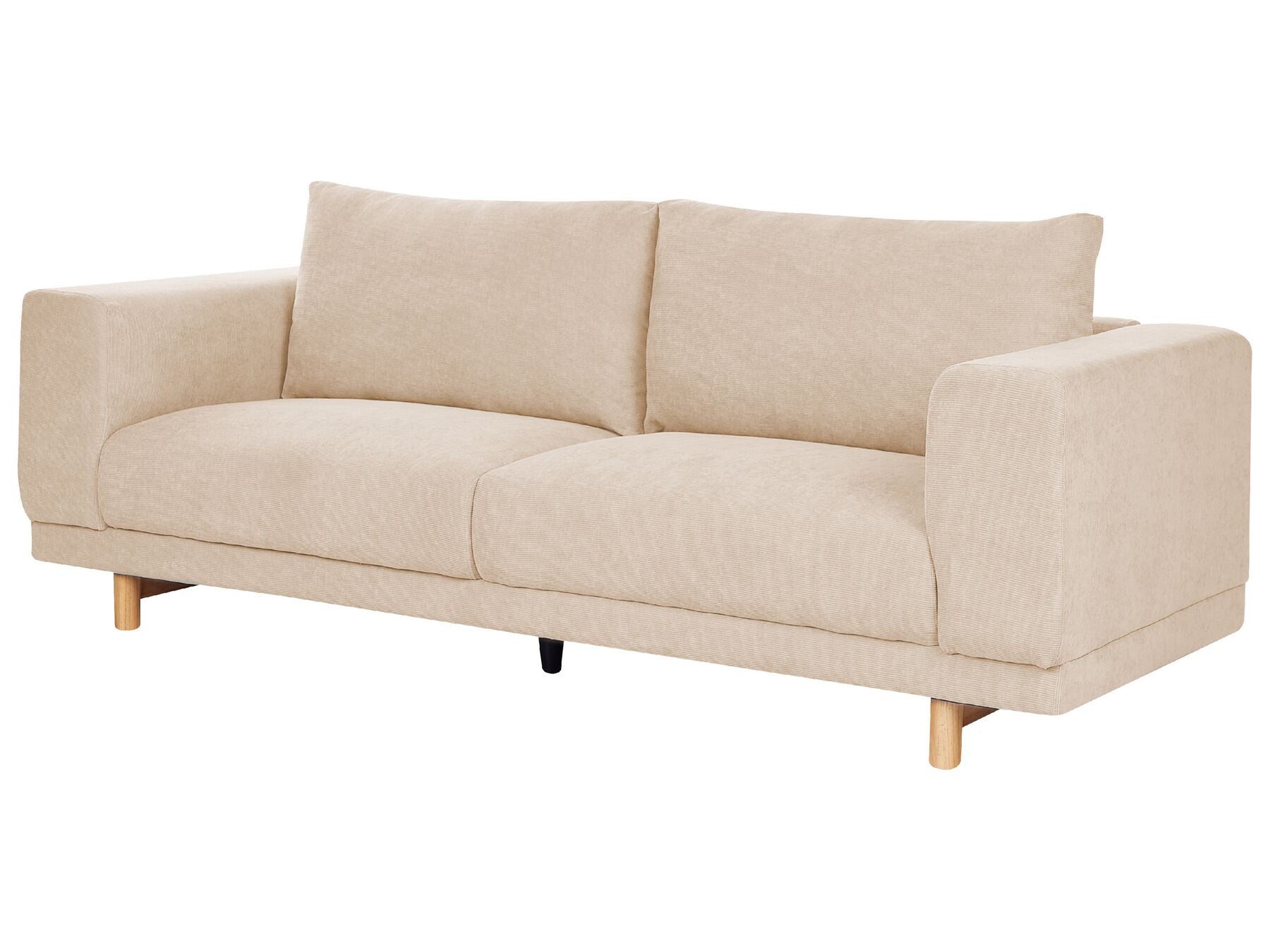 3 Seater Jumbo Cord Sofa Beige NIVALA