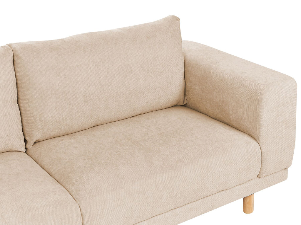 3 Seater Jumbo Cord Sofa Beige NIVALA