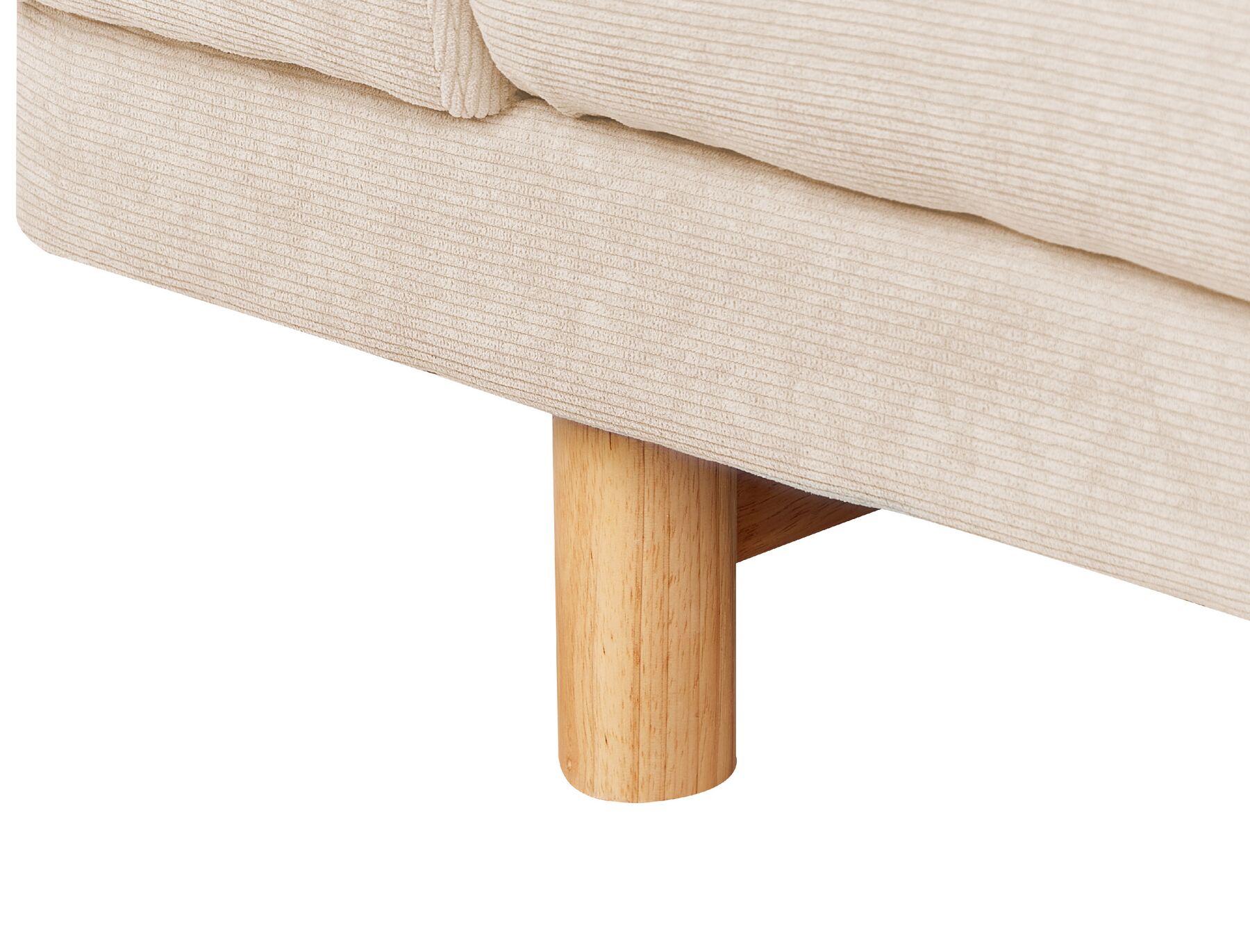 3 Seater Jumbo Cord Sofa Beige NIVALA