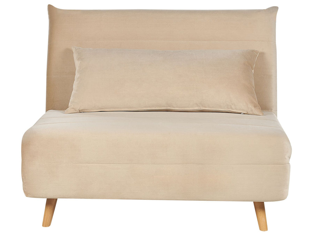 Single Sofa Bed SETTEN Velvet Sand Beige