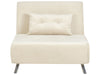 Single Sofa Bed Velvet Light Beige