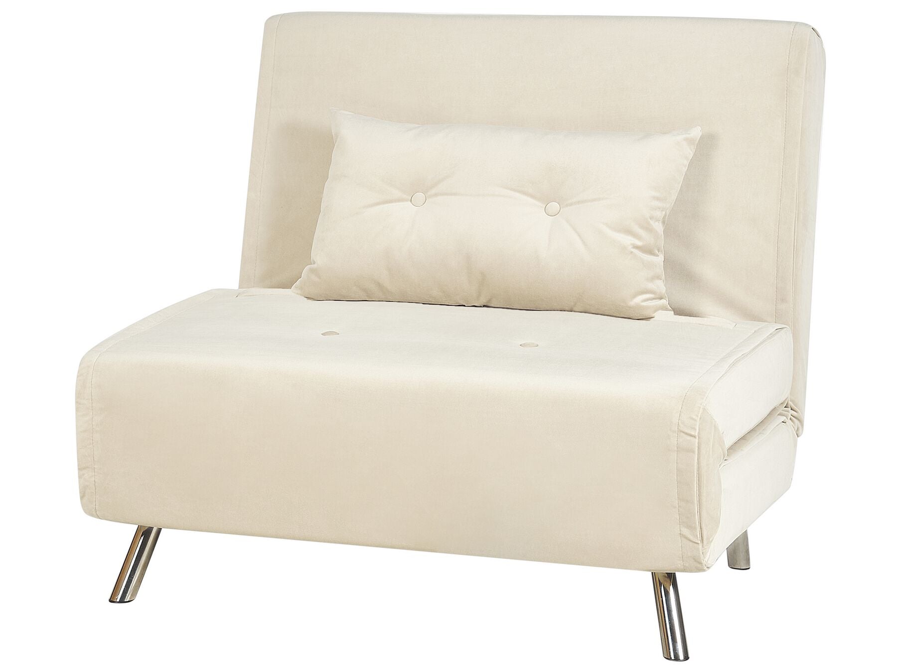 Single Sofa Bed FARRIS Velvet Light Beige