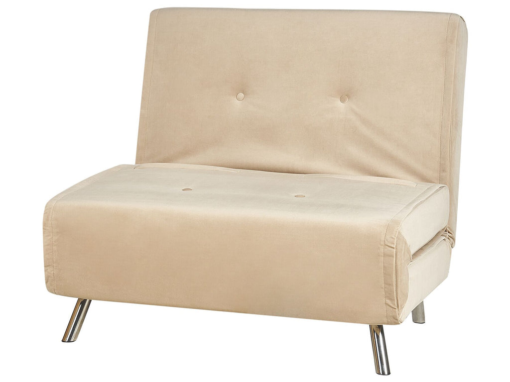 Single Sofa Bed FARRIS Velvet Sand Beige