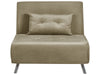 Single Sofa Bed Velvet Olive Green