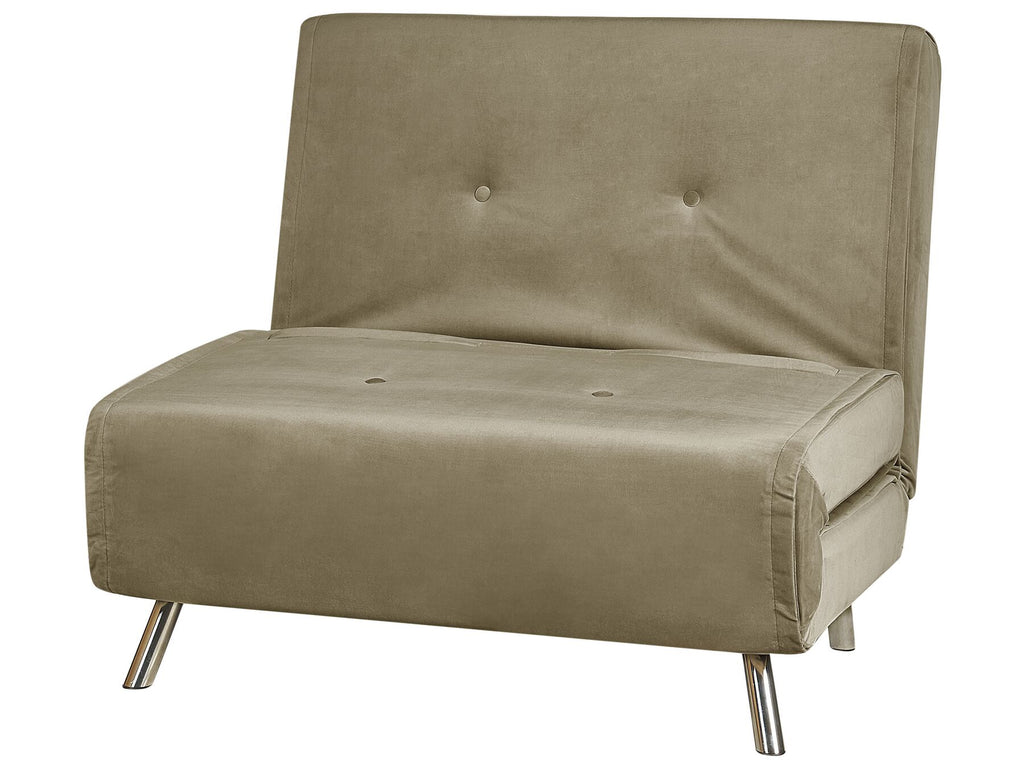 Single Sofa Bed FARRIS Velvet Olive Green
