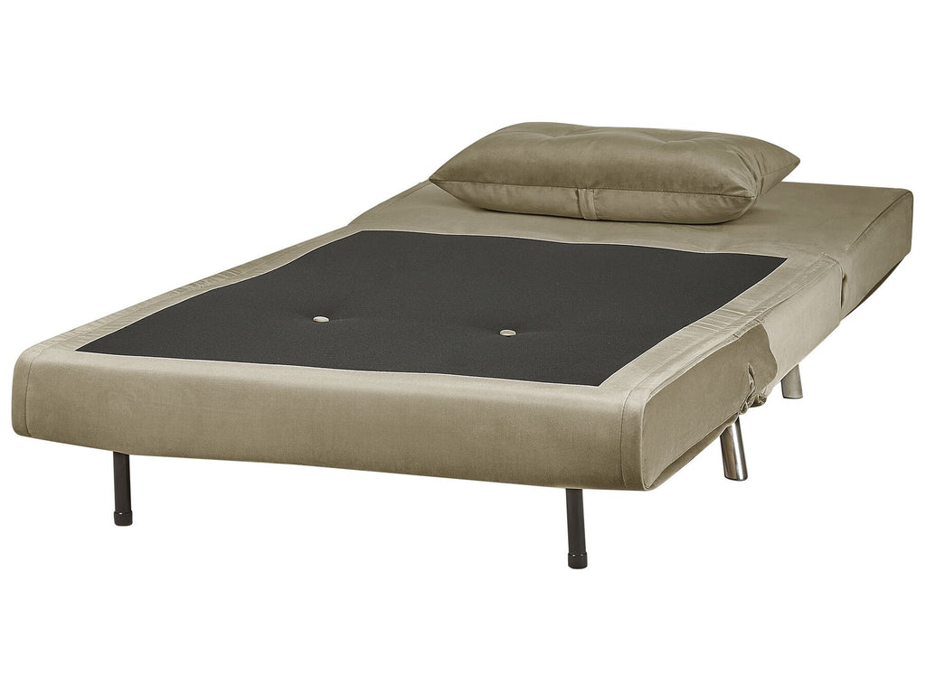 Single Sofa Bed FARRIS Velvet Olive Green