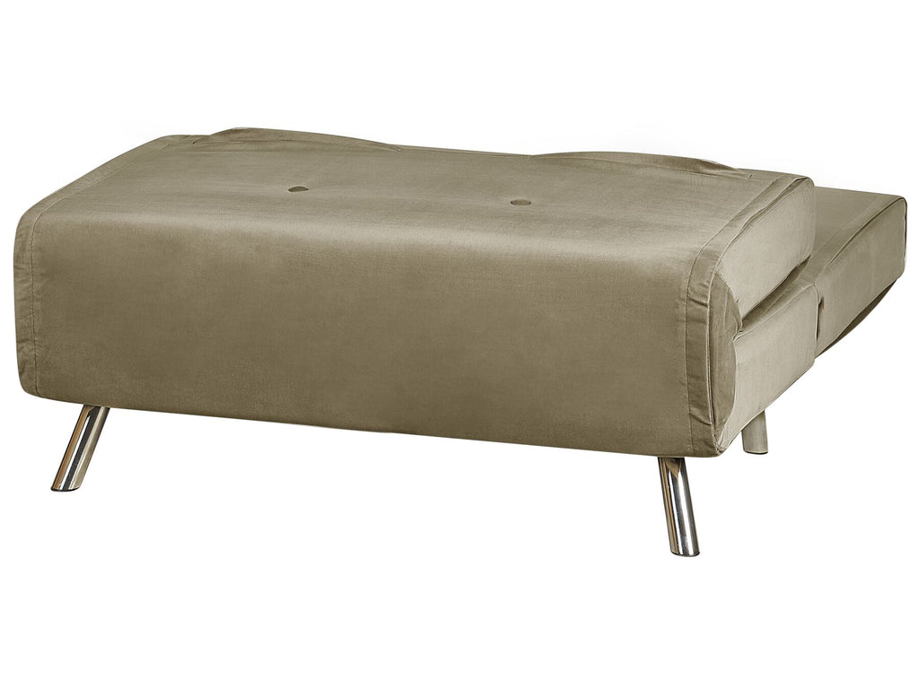 Single Sofa Bed FARRIS Velvet Olive Green