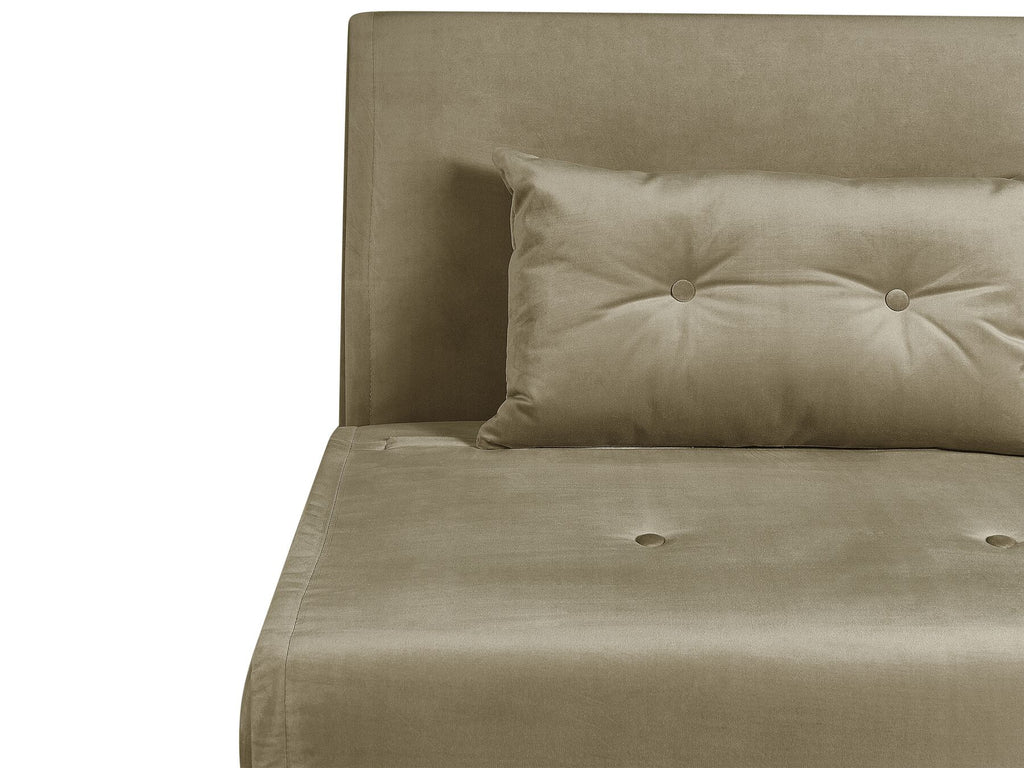 Single Sofa Bed FARRIS Velvet Olive Green