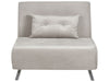 Single Sofa Bed Velvet Light Grey