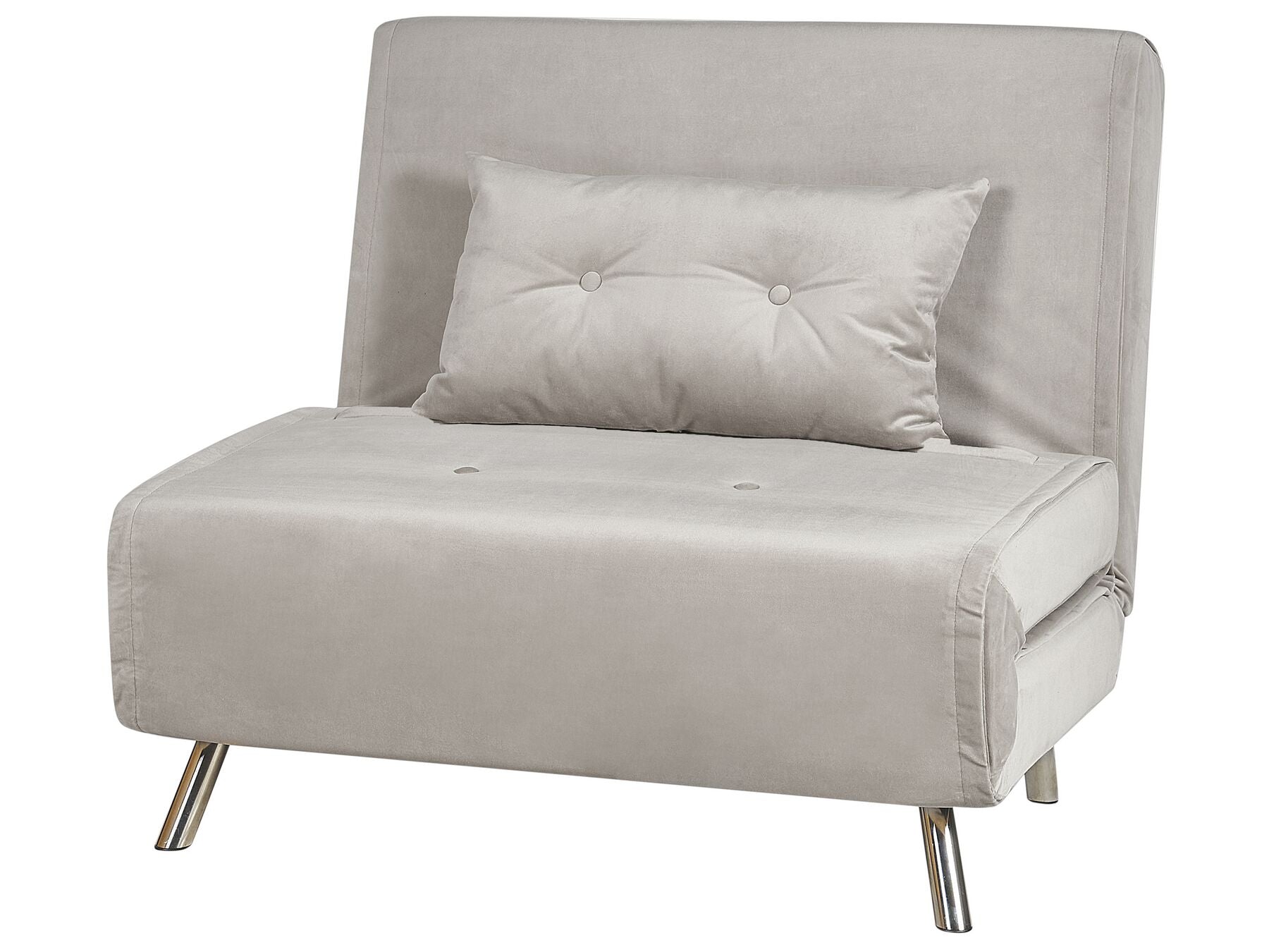 Single Sofa Bed FARRIS Velvet Light Grey