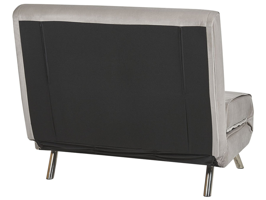 Single Sofa Bed FARRIS Velvet Light Grey