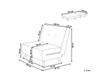 Single Sofa Bed FARRIS Velvet Light Grey