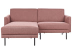 Corner Sofa BREDA Fabric Pink 2 Seater Right Hand