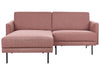 Corner Sofa Fabric Pink 2 Seater Right Hand