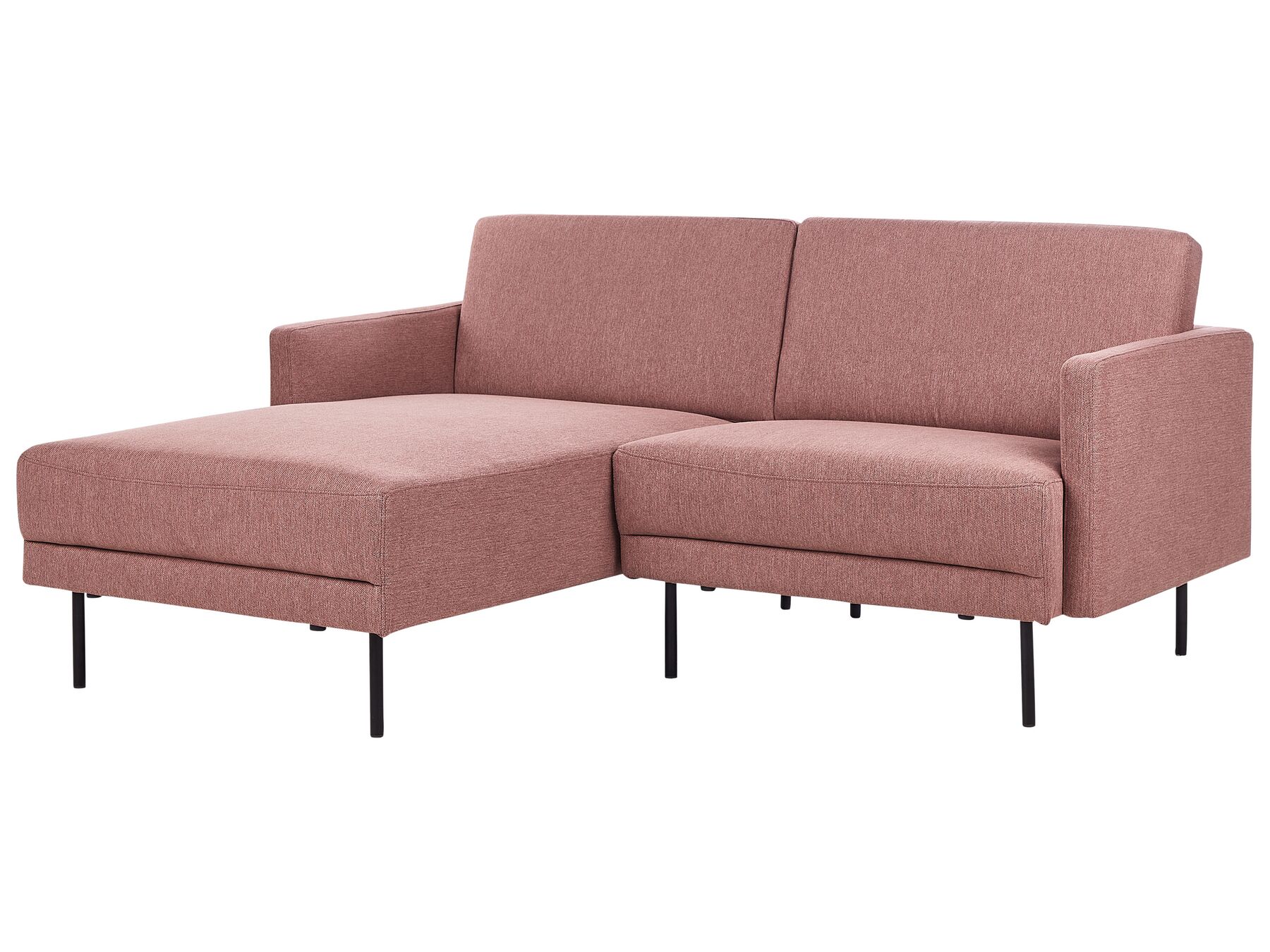 Corner Sofa BREDA Fabric Pink 2 Seater Right Hand