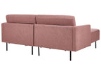 Corner Sofa BREDA Fabric Pink 2 Seater Right Hand