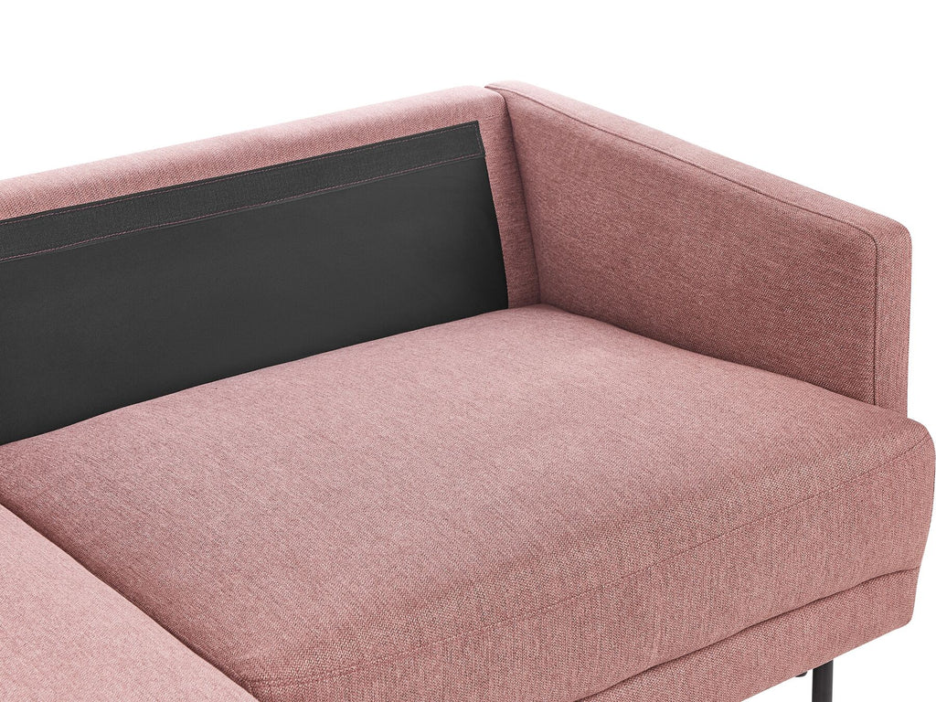 Corner Sofa BREDA Fabric Pink 2 Seater Right Hand