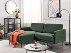 Corner Sofa BREDA Fabric Dark Green 2 Seater Right Hand