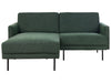 Corner Sofa Fabric Dark Green 2 Seater Right Hand