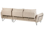 Left Hand Fabric Corner Sofa Beige SERSAN