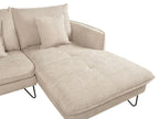 Left Hand Fabric Corner Sofa Beige SERSAN