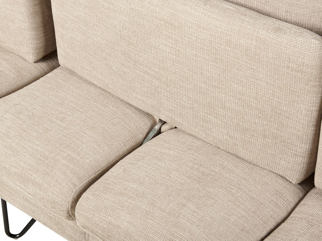 Left Hand Fabric Corner Sofa Beige SERSAN