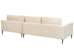 Corner Sofa FLAM Velvet Light Beige 3 Seater Left Hand