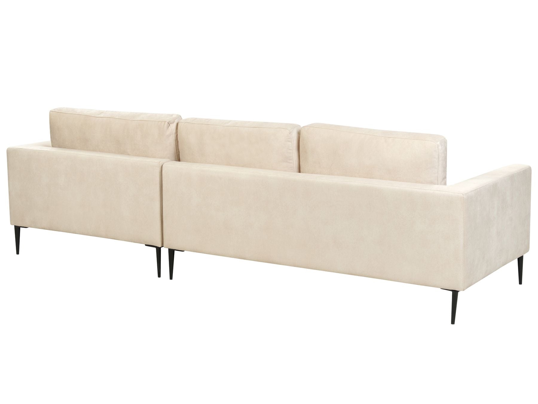 Corner Sofa FLAM Velvet Light Beige 3 Seater Left Hand