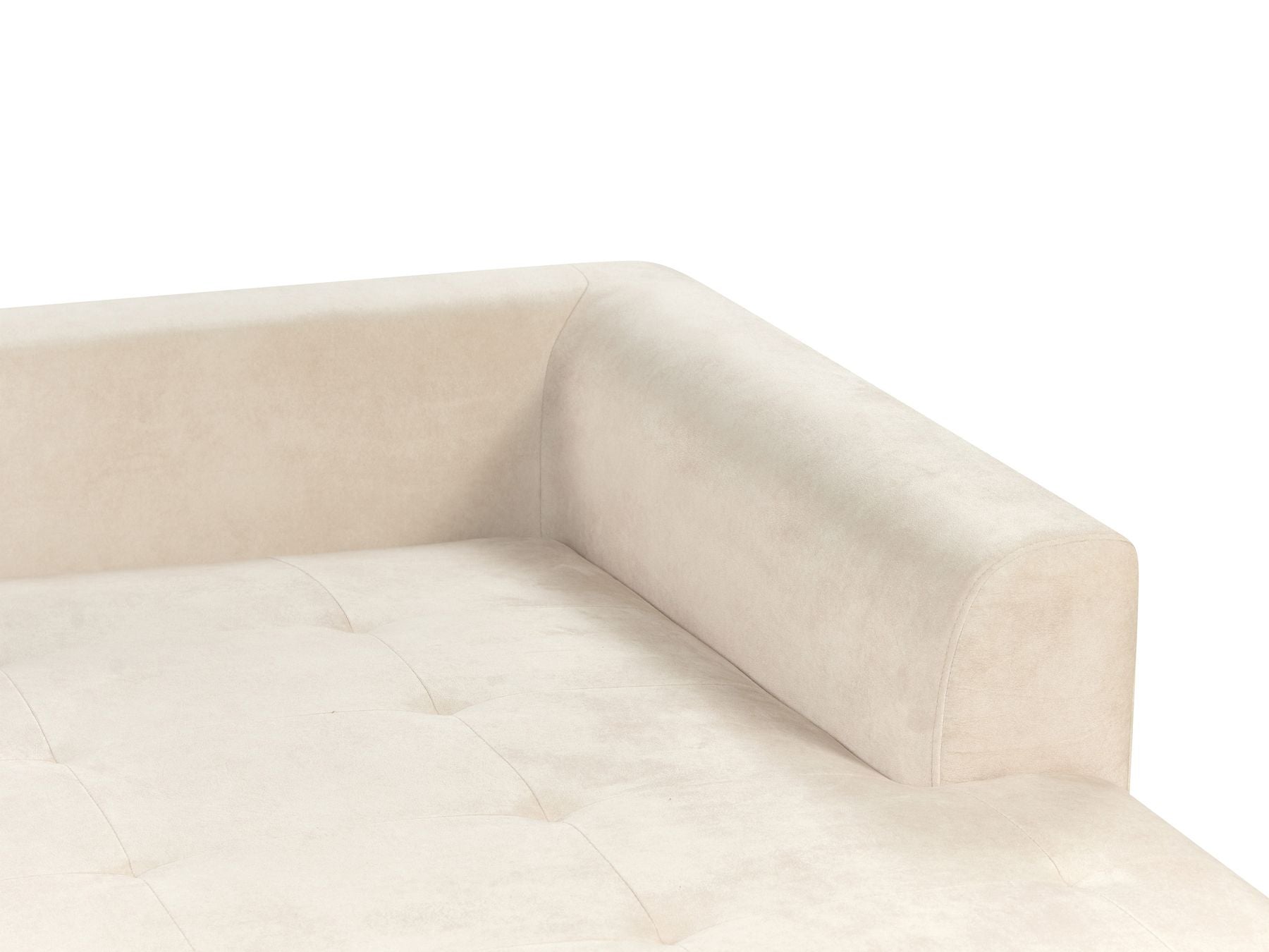 Corner Sofa FLAM Velvet Light Beige 3 Seater Left Hand