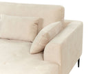 Corner Sofa FLAM Velvet Light Beige 3 Seater Left Hand