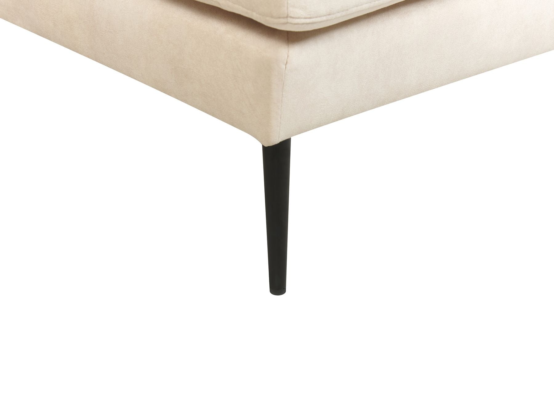 Corner Sofa FLAM Velvet Light Beige 3 Seater Left Hand