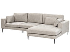 Corner Sofa FLAM Velvet Grey 3 Seater Left Hand