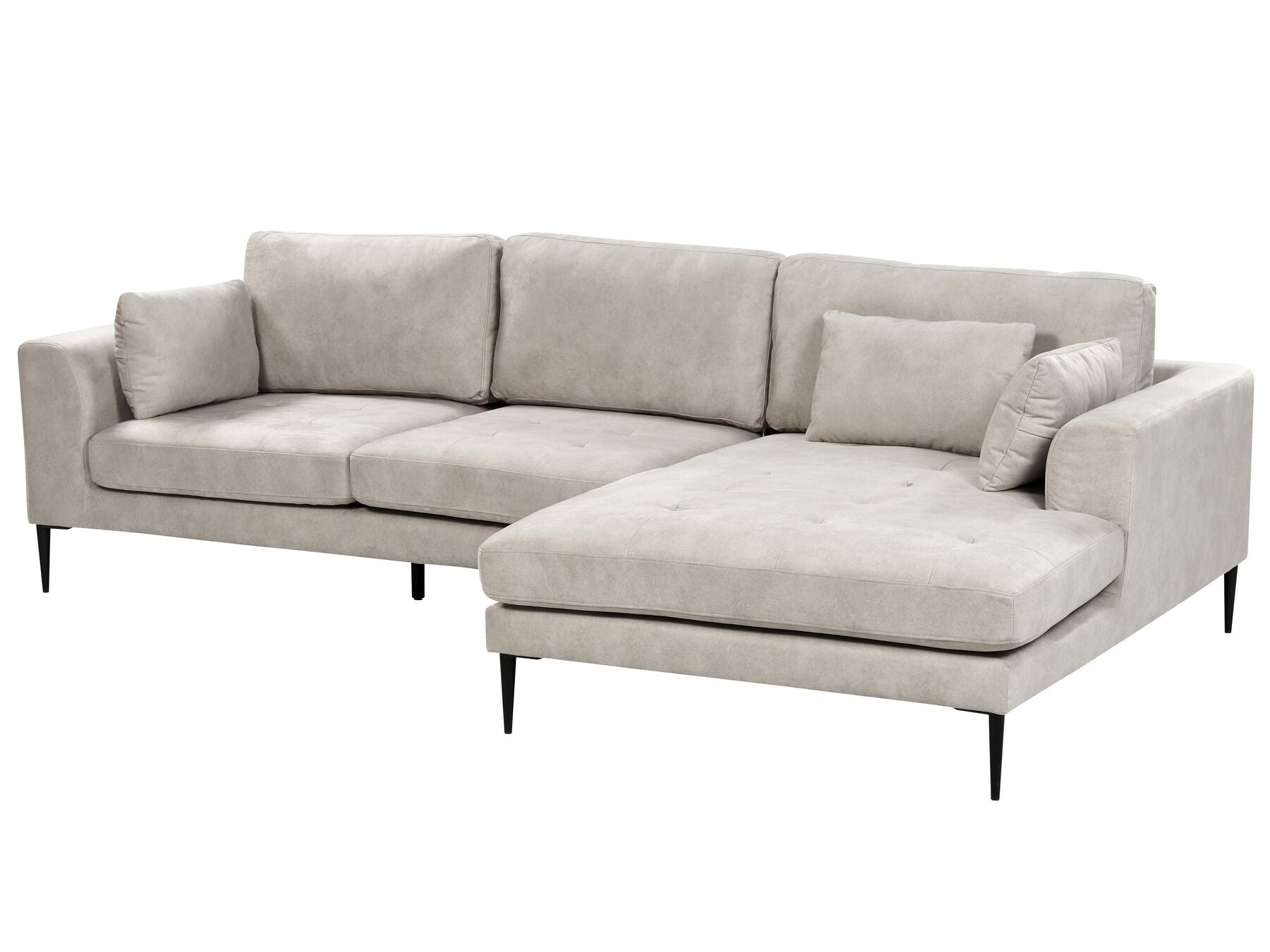 Corner Sofa FLAM Velvet Grey 3 Seater Left Hand