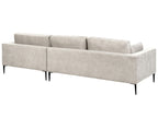 Corner Sofa FLAM Velvet Grey 3 Seater Left Hand