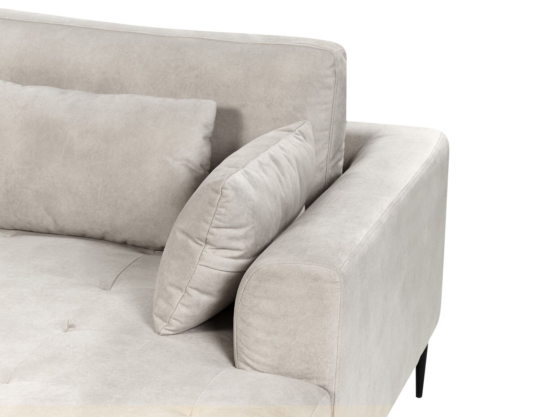 Corner Sofa FLAM Velvet Grey 3 Seater Left Hand