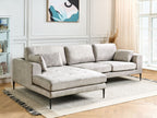 Corner Sofa FLAM Velvet Grey 3 Seater Right Hand