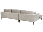Corner Sofa FLAM Velvet Grey 3 Seater Right Hand