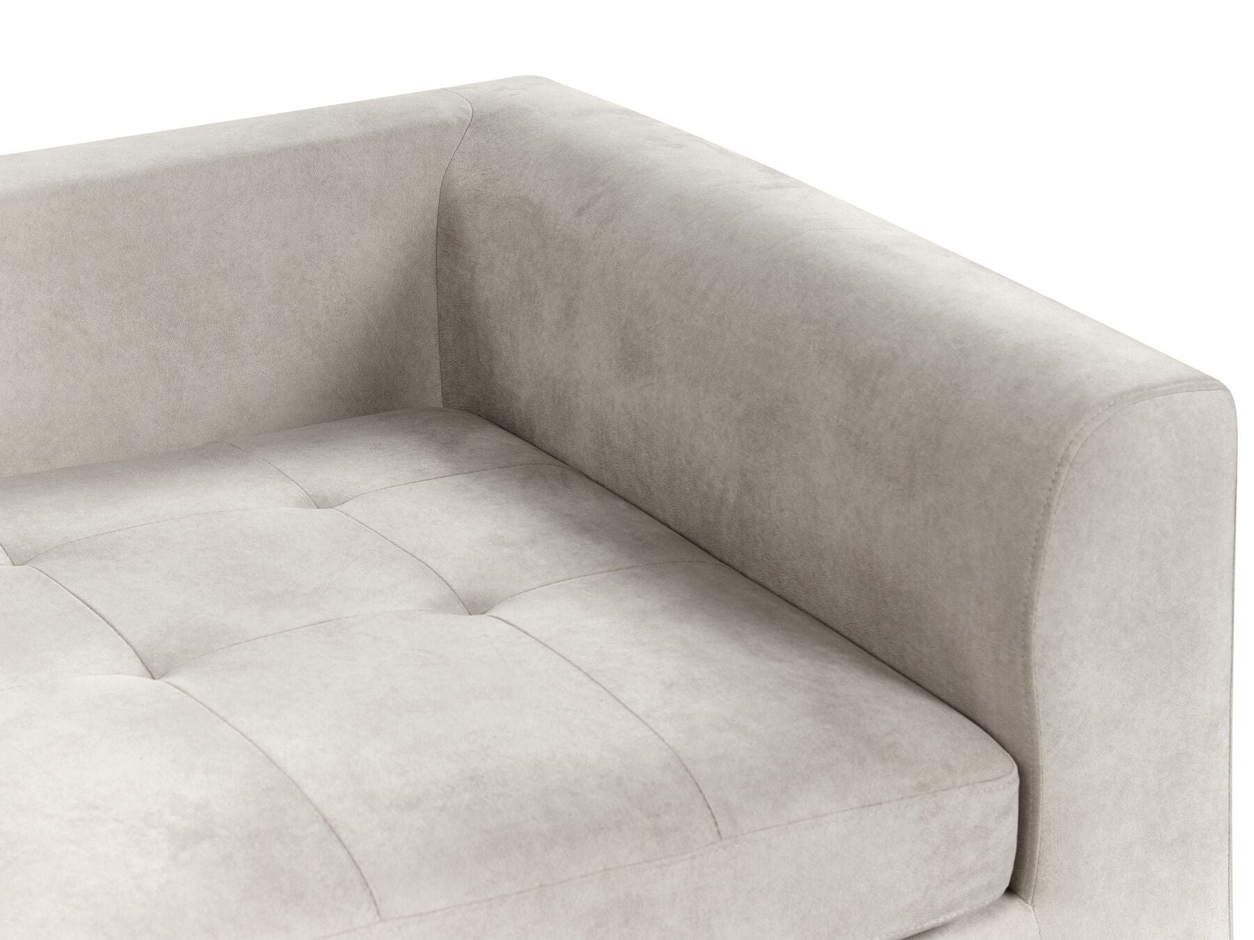 Corner Sofa FLAM Velvet Grey 3 Seater Right Hand