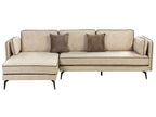 Right Hand Velvet Corner Sofa Beige ALTAN