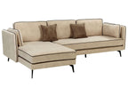 Right Hand Velvet Corner Sofa Beige ALTAN