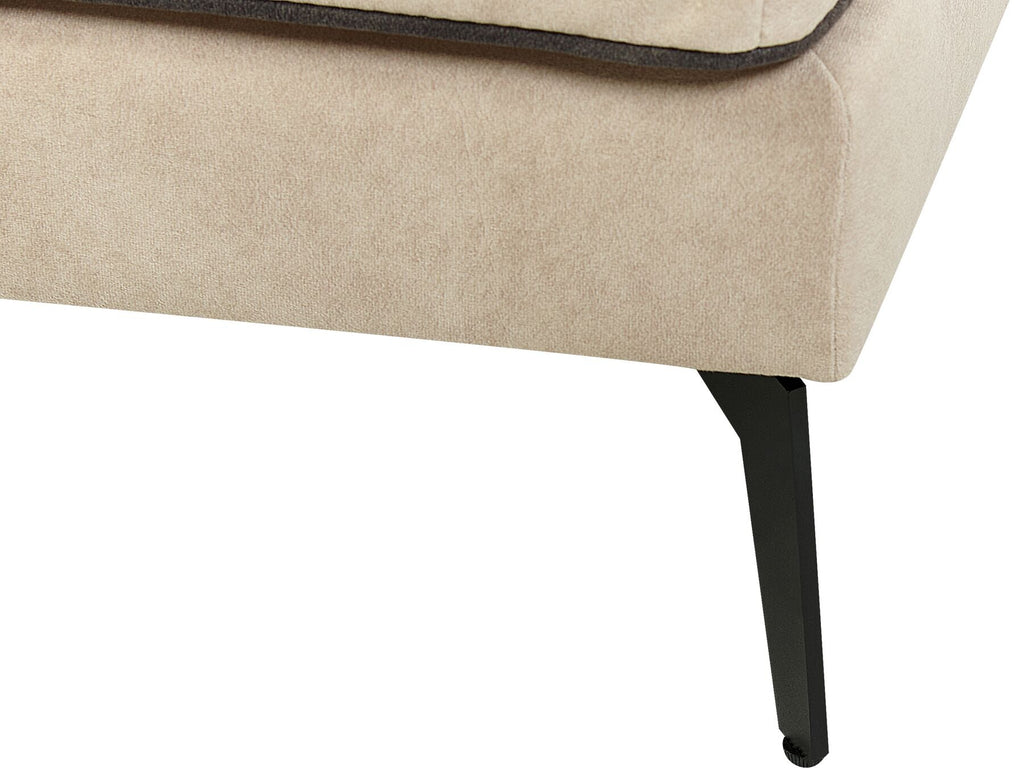 Right Hand Velvet Corner Sofa Beige ALTAN
