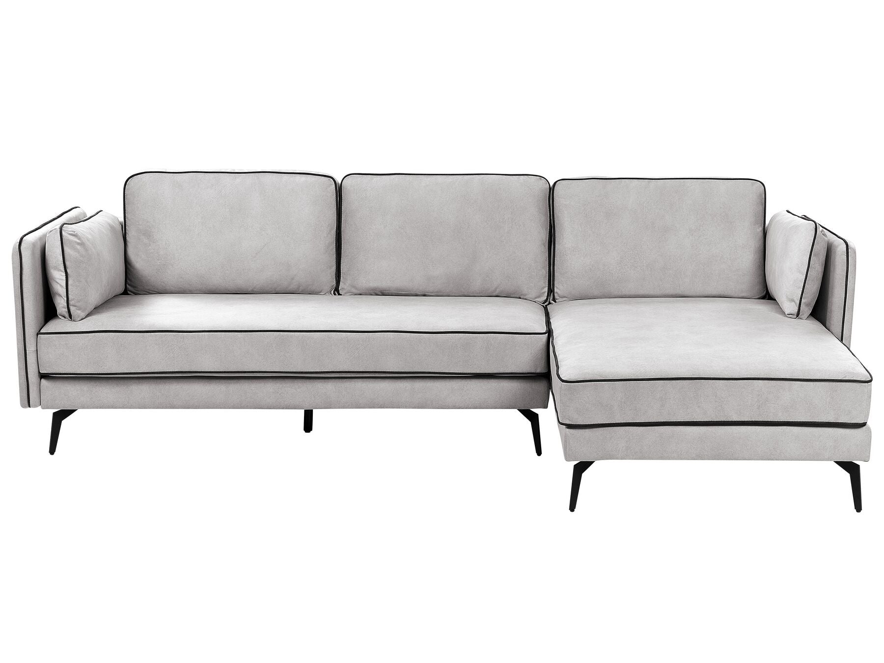 Corner Sofa ALTAN Velvet Light Grey 3 Seater Left Hand