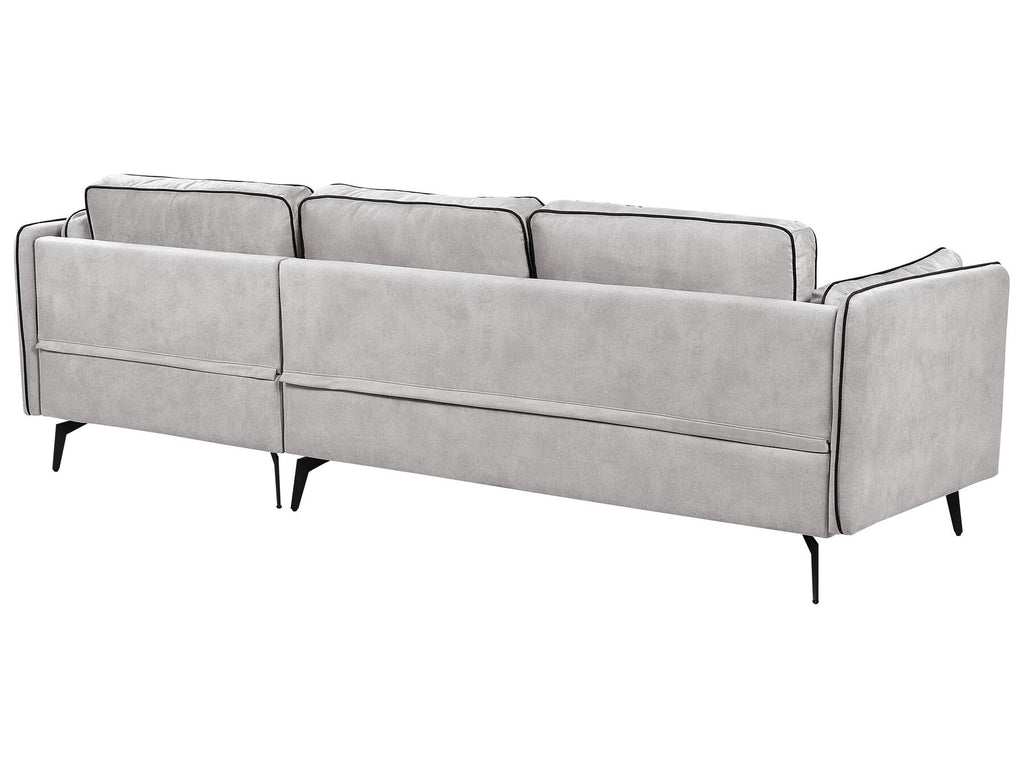 Corner Sofa ALTAN Velvet Light Grey 3 Seater Left Hand