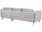 Corner Sofa ALTAN Velvet Light Grey 3 Seater Left Hand