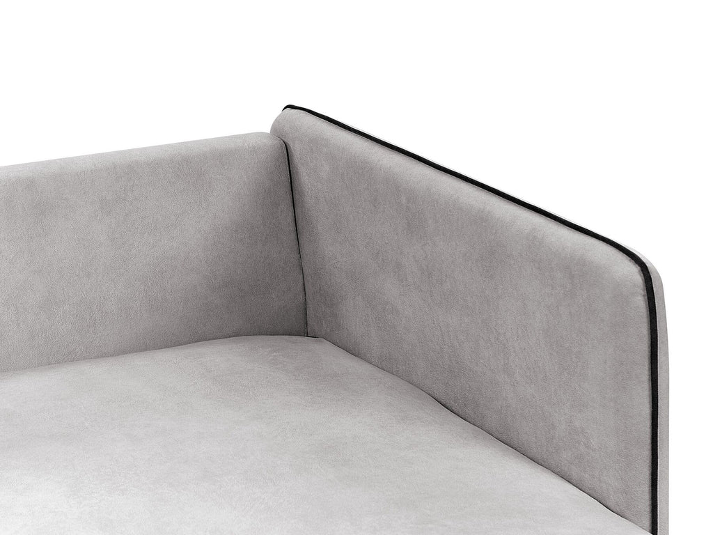 Corner Sofa ALTAN Velvet Light Grey 3 Seater Left Hand