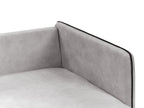 Corner Sofa ALTAN Velvet Light Grey 3 Seater Left Hand