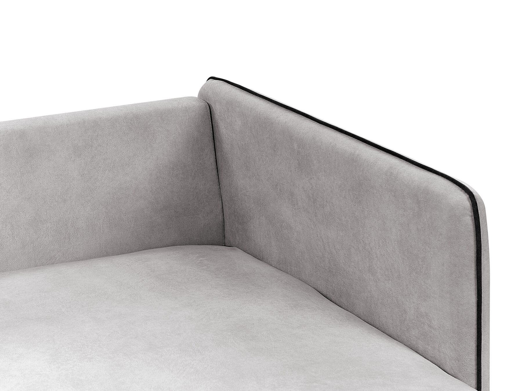 Corner Sofa ALTAN Velvet Light Grey 3 Seater Left Hand
