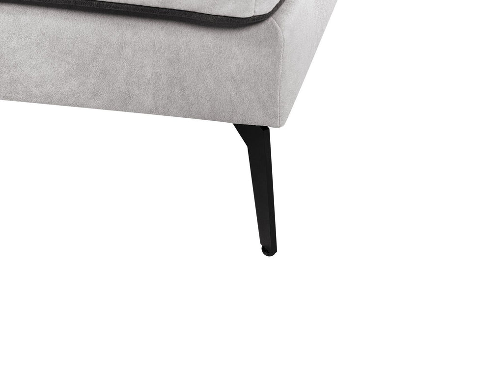 Corner Sofa ALTAN Velvet Light Grey 3 Seater Left Hand