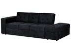 Sofa Bed FALSTER Fabric Black with Storage 3 Seater