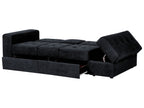 Sofa Bed FALSTER Fabric Black with Storage 3 Seater
